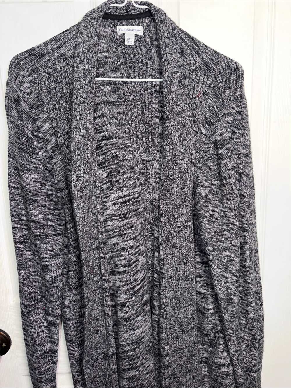 croft & barrow Charcoal Marled Open-Front Cardigan